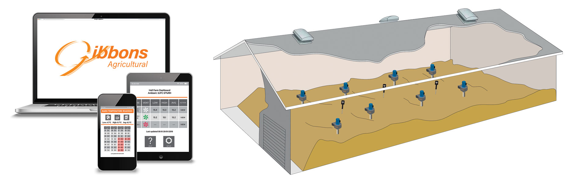 Web based wireless grain cooling