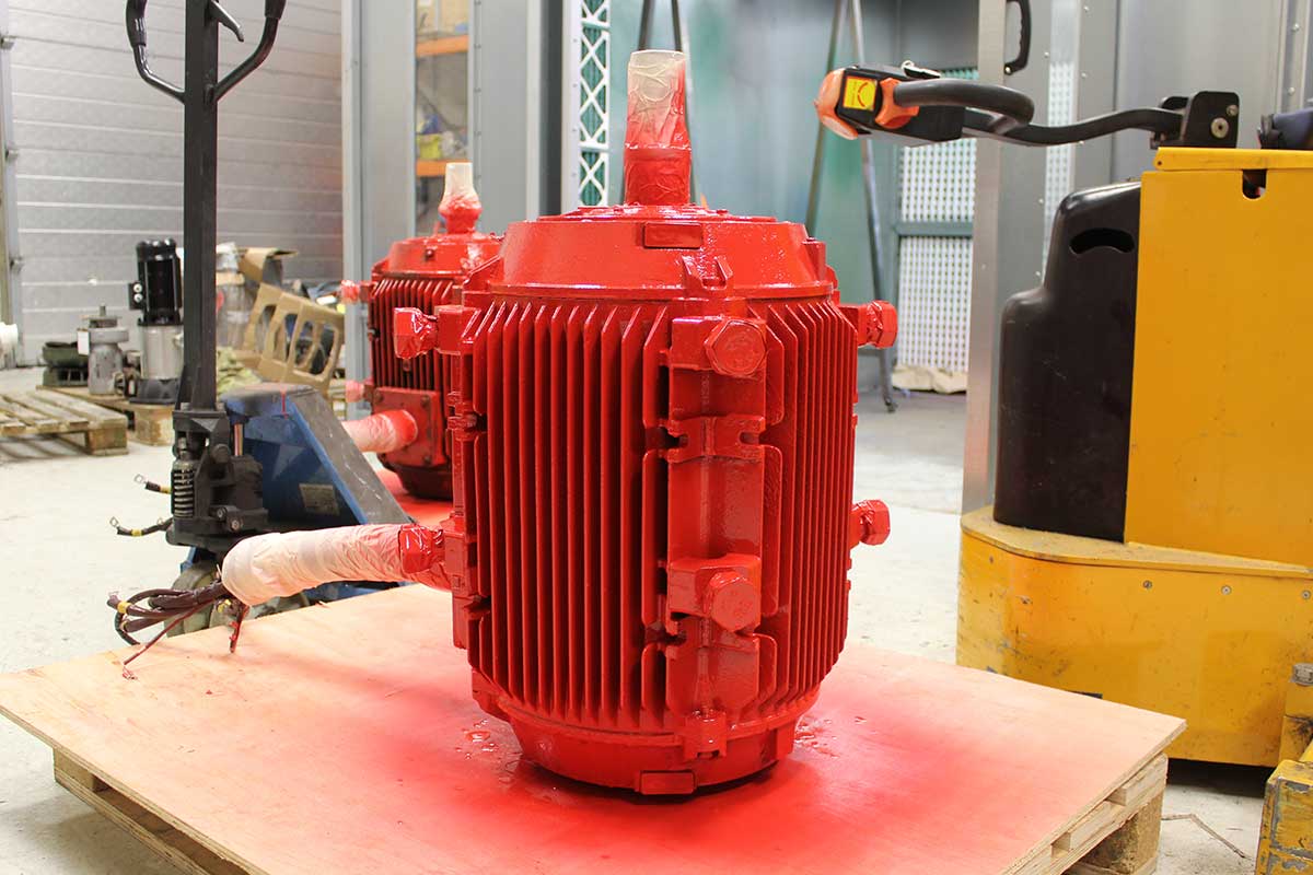 Motor painted red